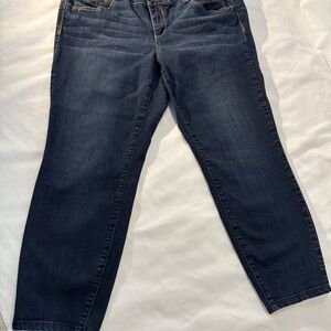 Democracy Ab Solution Booty Lift Dark Blue Ankle Jeans Size 18